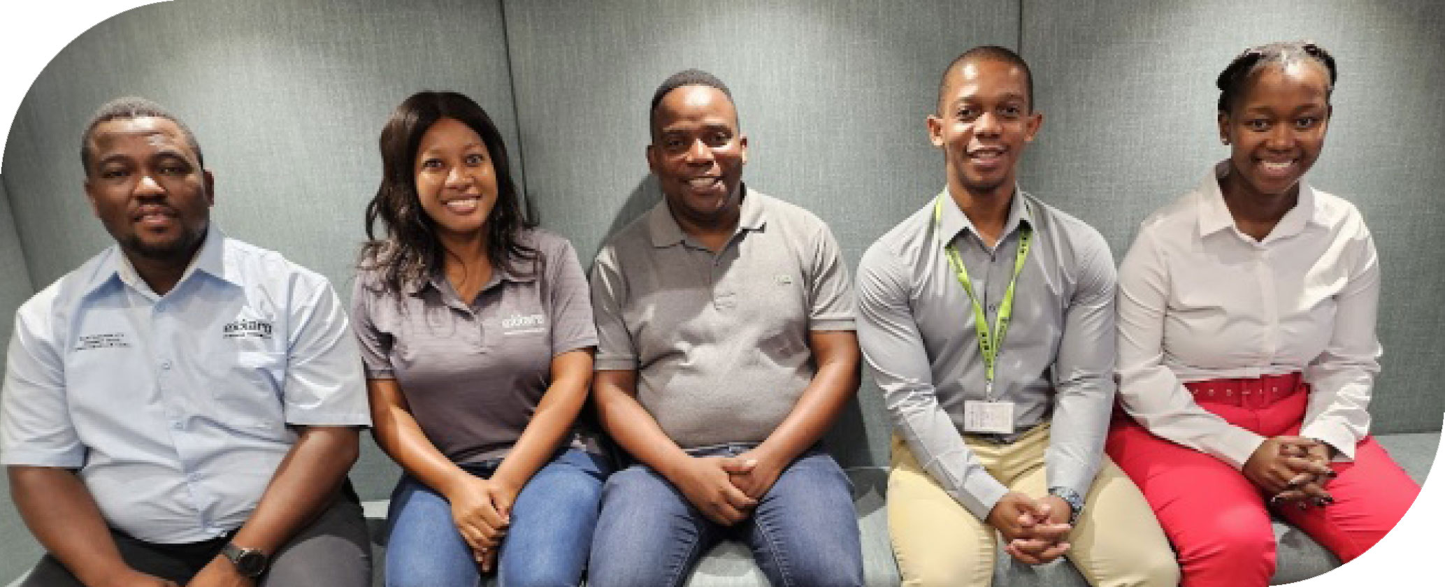 Leeuwpan technical specialists and Competent Persons. From the left: Justice Kgarume, Maggi Bestenbier, Rofhiwa Malogwa, Teboho Dibate and Phenyo Thobejane